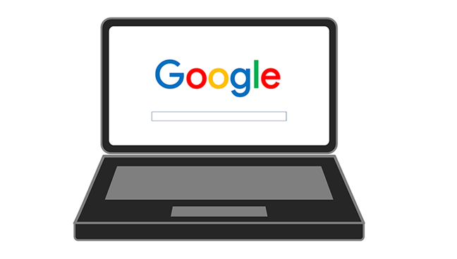 Vector of laptop with Google website