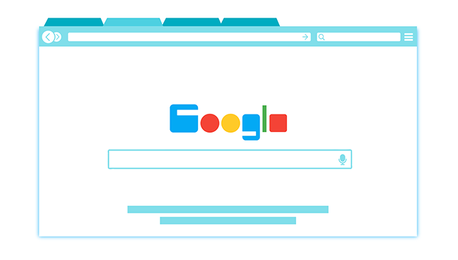 Vector of Google landing page on browser