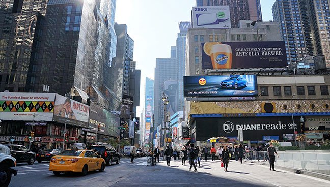 New York skyscrapers with billboards