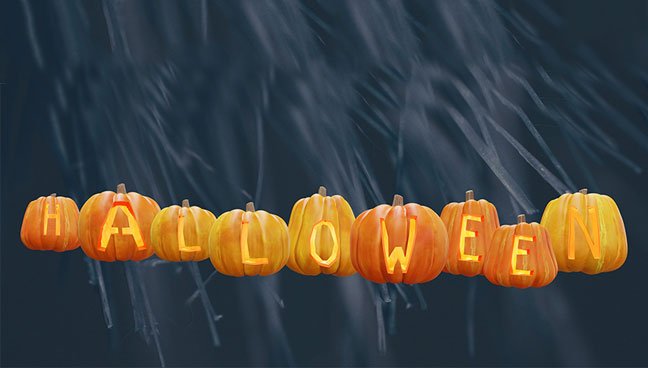 Halloween pumpkin text