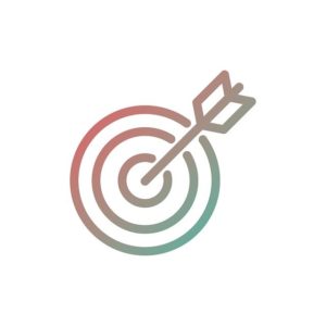 Target board with arrow in middle