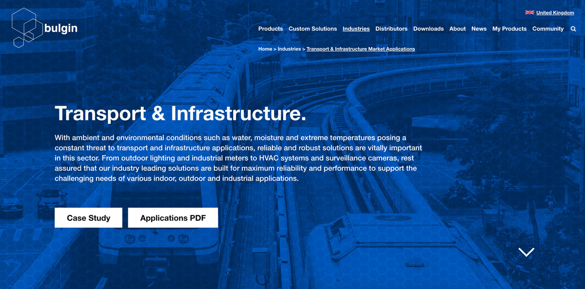Bulgin website screenshot